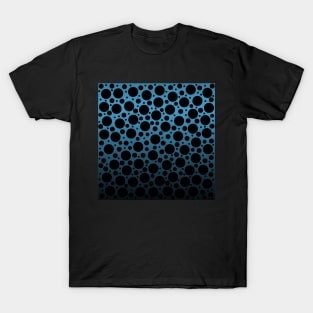 Random Polka Dots - Blue to Black Gradient T-Shirt